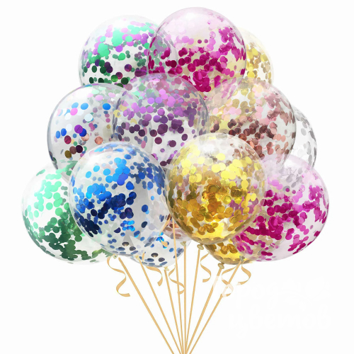 Воздушные шары с конфетти в ассортименте  30см (12’’)